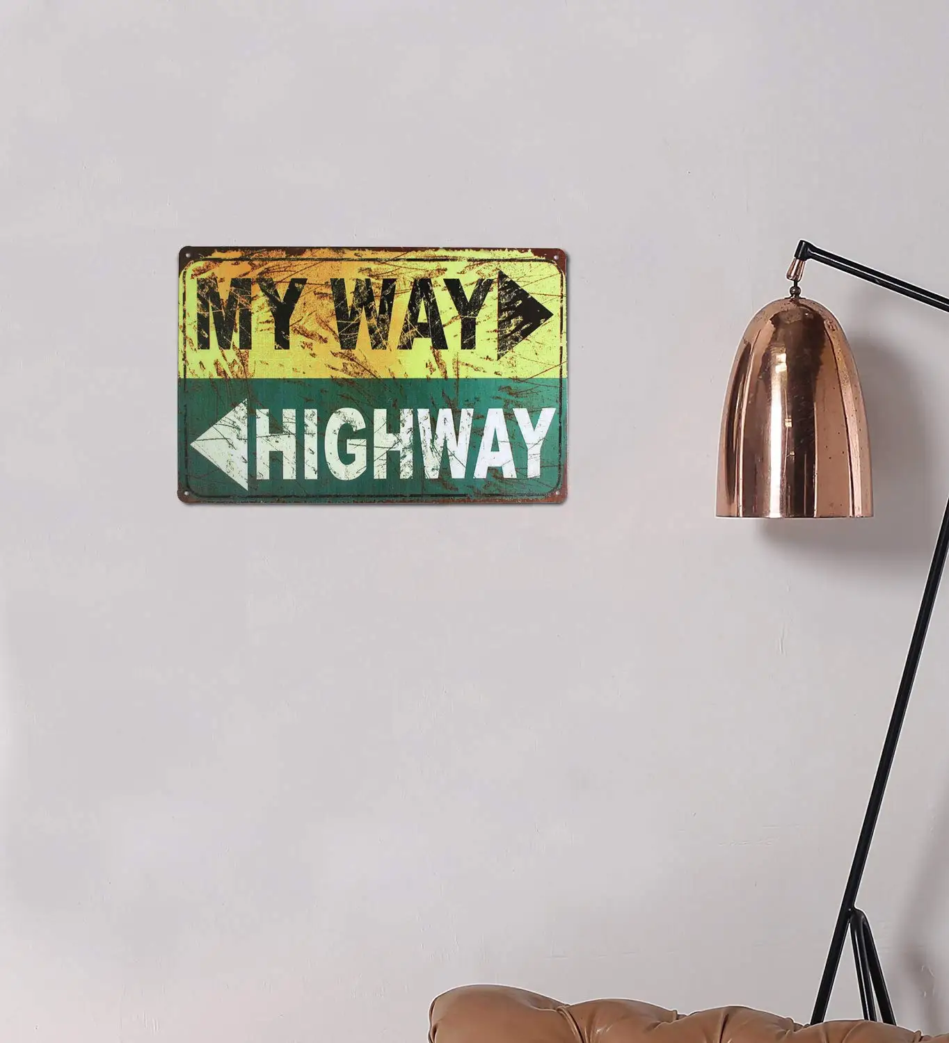 Винтажный металлический знак UOOPAI My Way Highway