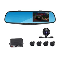 upsztec hot selling car audio system with reverse camera 4 3inch rear view mirror lcd monitorradar packing sensor