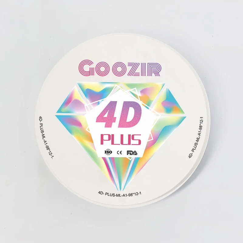 Goozir High Strength Dental Zirconia Blocks  98mm 4D Plus A4 Multilayer Zirconia Disc for Dental CAD CAM Lab