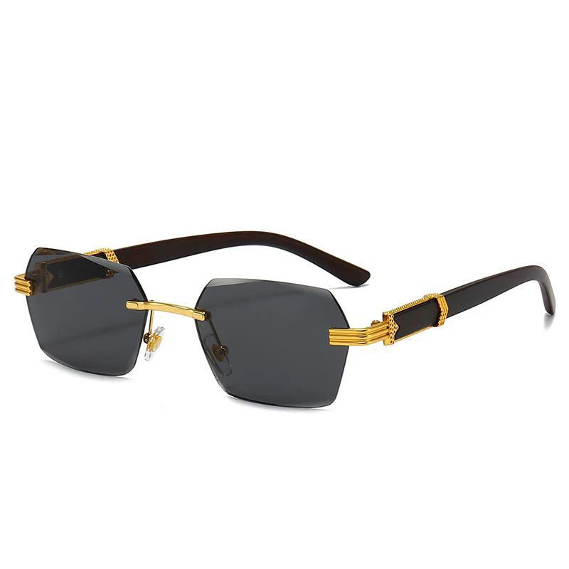 

Солнцезащитные очки без оправы для мужчин и женщин, квадратные модные, с градиентными линзами, солнцезащитные, в винтажном стиле