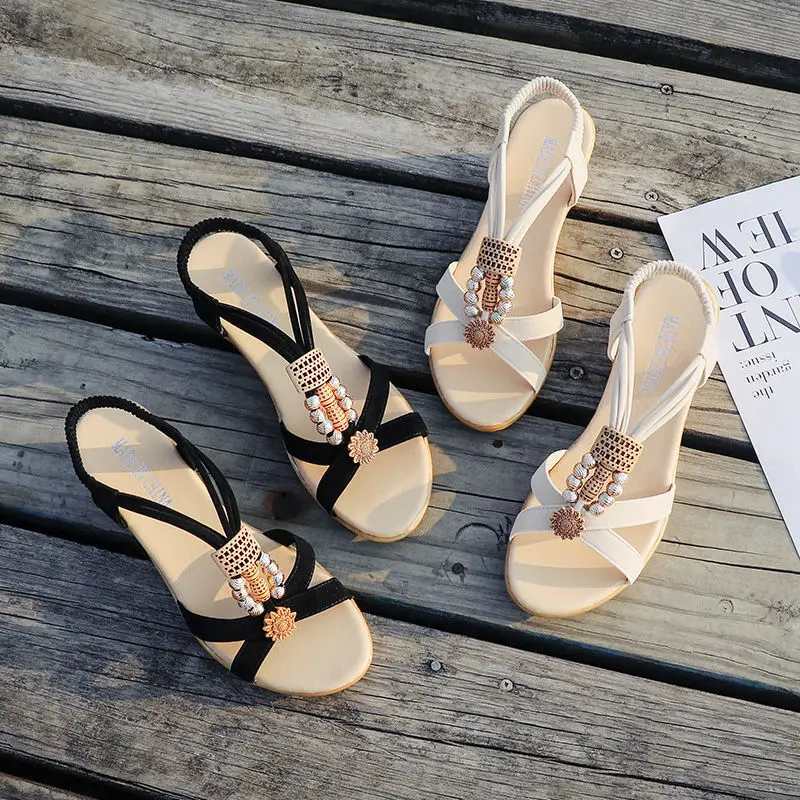 

NEW Women's Sandals with Beaded Designer Wedges and Casual Style for Summer 2023 platform shoes sandals women sandals