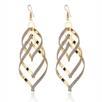 straight earrings exaggerated earrings alloy multi level frosted spiral earrings