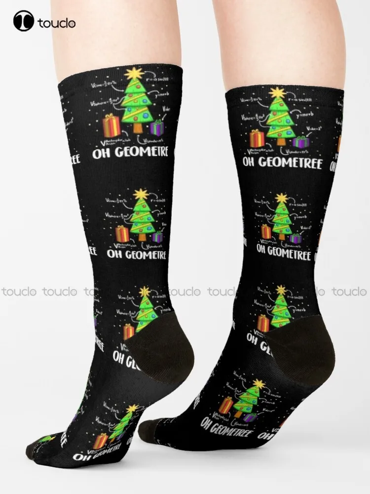 

Oh Geometree Christmas Tree Math Lover Teacher Xmas Celebration Gift Socks Cute Socks Street Skateboard Socks Hd High Quality