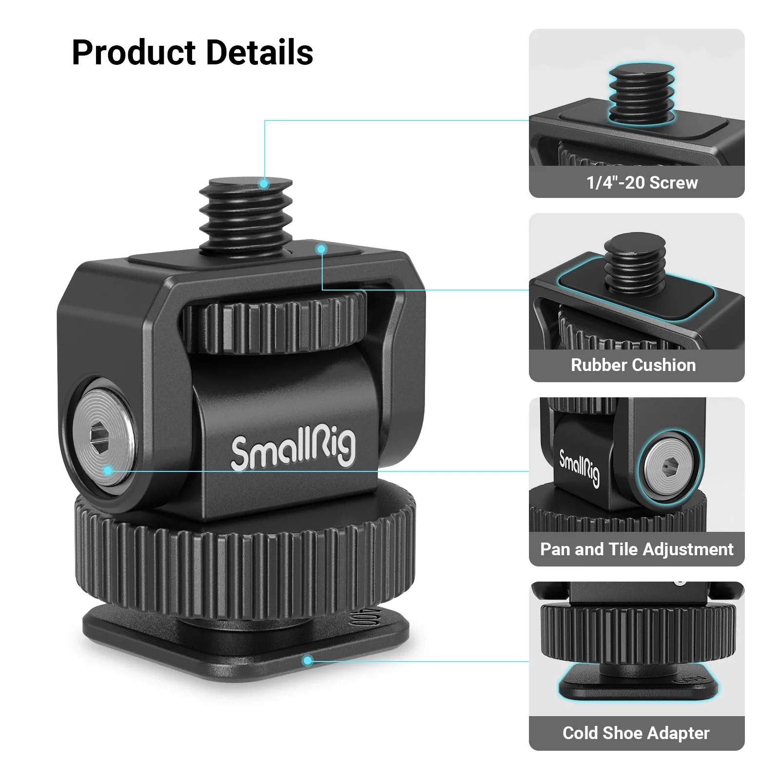 Фото Универсальный мини-адаптер SmallRig с холодным креплением на резьбу 1/4