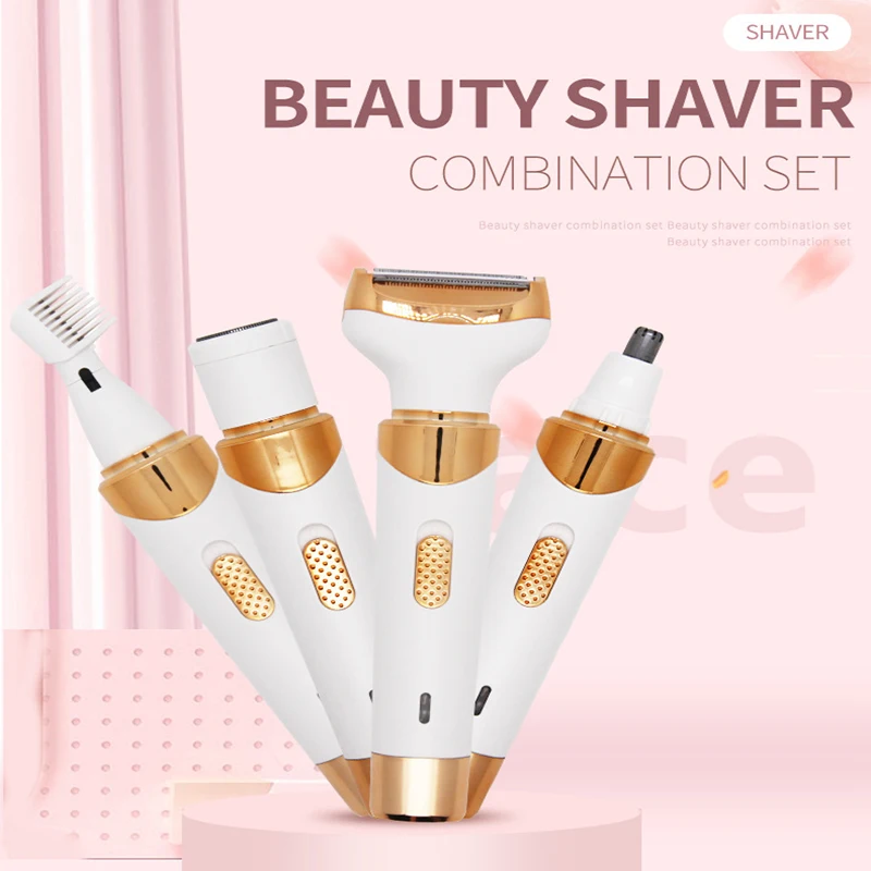 

New Multifunctional Electric 4 In 1 USB Rechargeable Women's Facial Hair Removal Bikini Trimmer for Whole Body Use