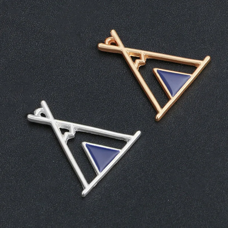 

WZNB 10Pcs Enamel Triangle Geometric Charms for Jewelry Making Hollow Alloy Pendant Diy Earring Necklace Accessories Material