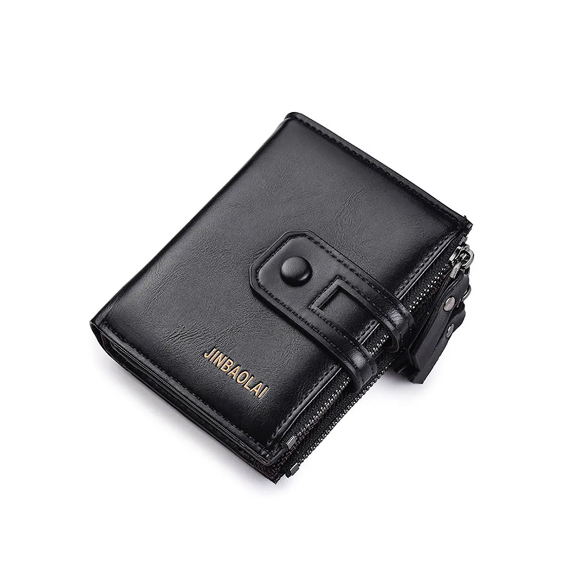 

Men's Short Wallet Retro Double Zipper Multi-function Wallet Fashion Multi-card Coin Purse Men