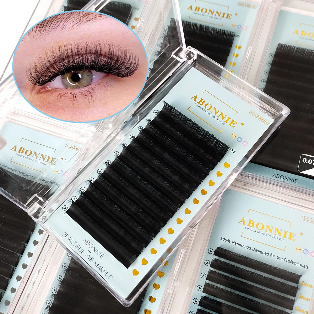 

Abonnie Cashmere Classic Lashes Matte Black Individual Eyelashes Extensions Fluffy Volume Eyelash