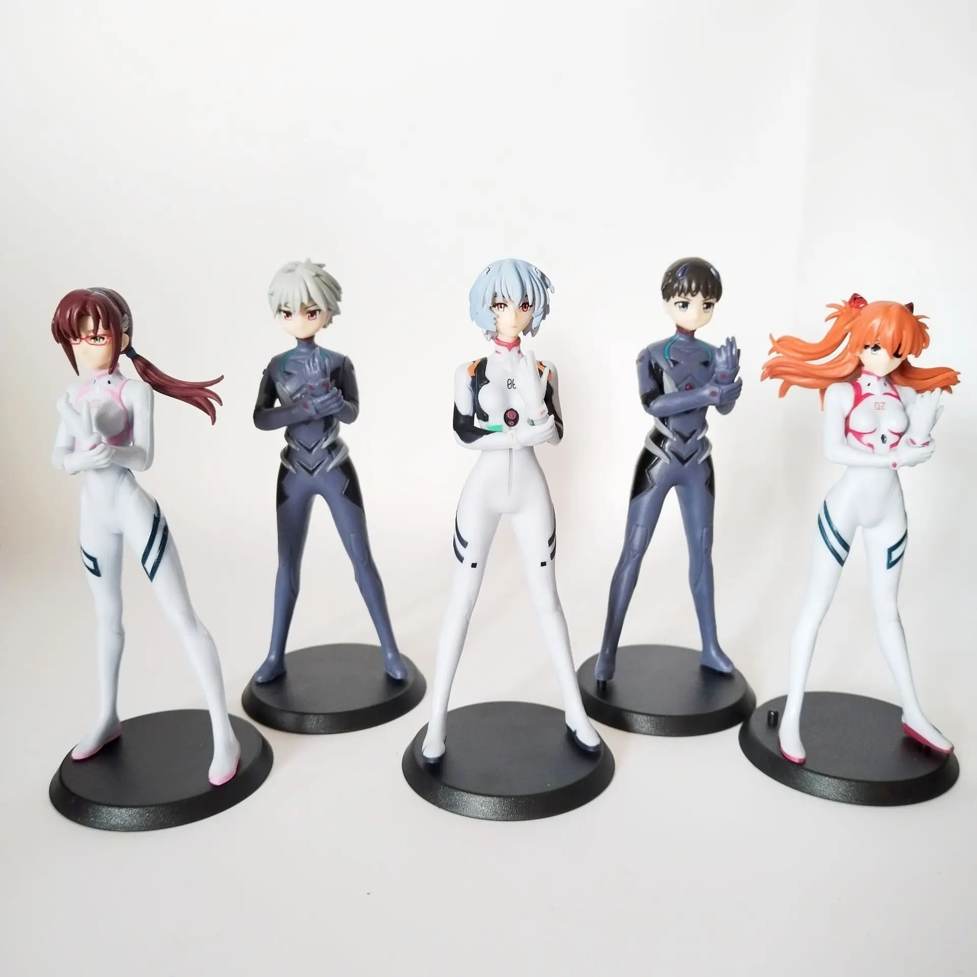 

5pcs/set Anime Evangelion Figure Toys Ayanami Rei Gasha Portraits Action Model Collection Dolls 13cm Fans Gift