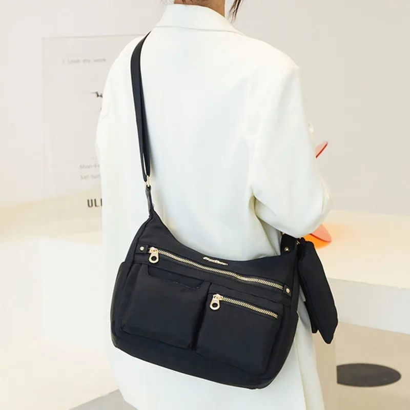 

Women Messenger Bag Female Nylon Shoulder Bags Ladies Handbags Fashion Solid Color Lady Crossbody Bags Tote
