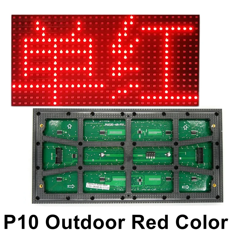 

SMD P10 Red Color Outdoor LED Billboard Display Module 320x160mm 32x16 Pixels For Led Moving Sign Screen High Brightness