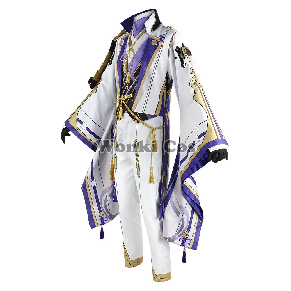 Костюм для косплея Kamisato Ayato из игры Genshin Impact парик мужчин и женщин полный комплект