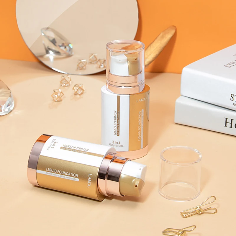 Двойная трубка праймера для макияжа жидкая основа водостойкий консилер контроль