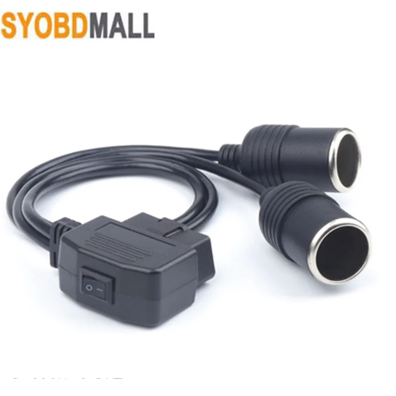 Optional Car Power Adapter Cigarette Lighter OBD2 Plug To USB Interface Cable 16Pin with Switch Obd Female Head Tram Charger |