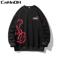cnhnoh 2022 spring new mens sweater casual trend printing long sleeved t shirt mens round neck top student couple sweater
