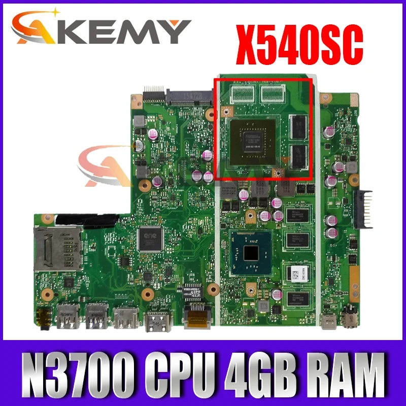 

X540SC N3700 CPU 4GB RAM N15V-GL1-KB-A2 материнская плата REV 2,0 для ASUS X540S X540SC материнская плата для ноутбука 90NB0C10-R00010 Бесплатная доставка