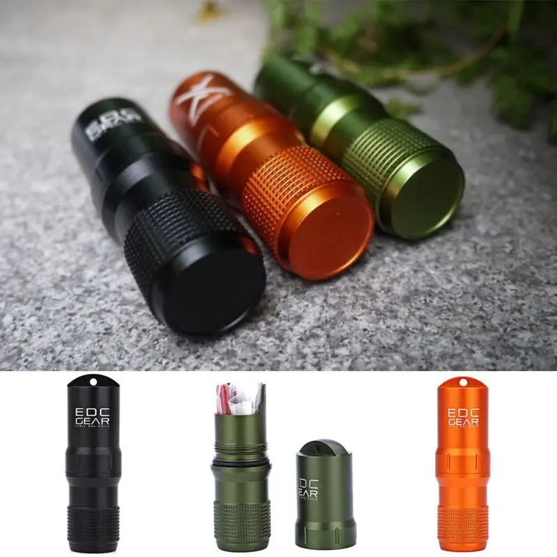 

Waterproof EDC Box Capsule Hike Survival Pill / Match Case Box Container Survive Seal Trunk Containers Holder Storage Tools