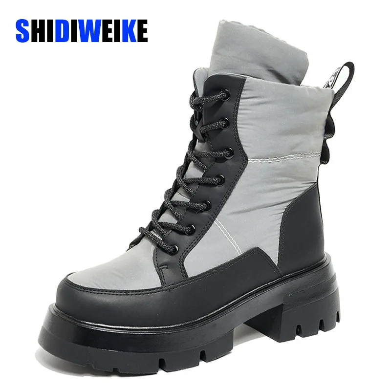 

SDWK New Arrived Women Snow Shoes Gray Women Ankle Boots Ladies Shoes For Female Warm Plush Winter Shoes AD4594