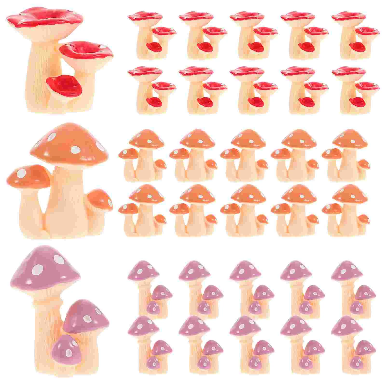 

Mushroom Statue Resin Fairy Figurines Micro Small Figures Fake Miniatures Mini Diy Garden Ornament Decor Forest