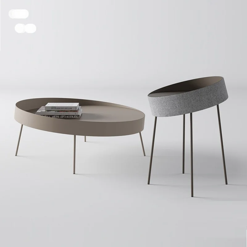 

Nordic Iron Coffee Tables Living Room Furniture Modern Minimalist Creative Side Tables Light Luxury Designer Round Coffee Table