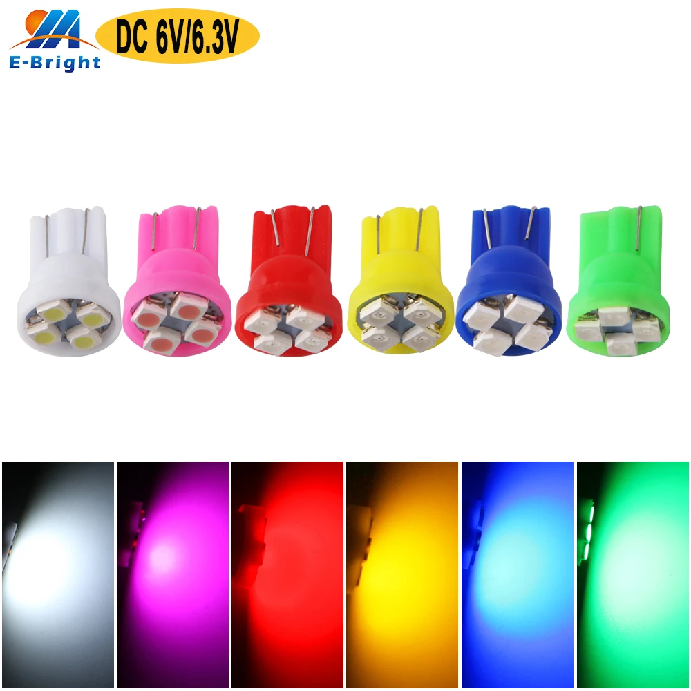 10 шт. автомобильные светодиодсветодиодный лампы 6 в 3 В DC W5W T10 1210 4 SMD 555 194 168 |