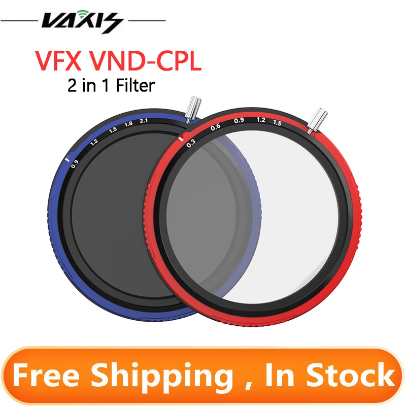 

Vaxis VFX VND-CPL Adjustable Filter Polarizing 77mm 82mm Micro DSLR Camera 0.3-1.5 0.9-2.1 gear for Sony fx3 Nikon Canon Fuji