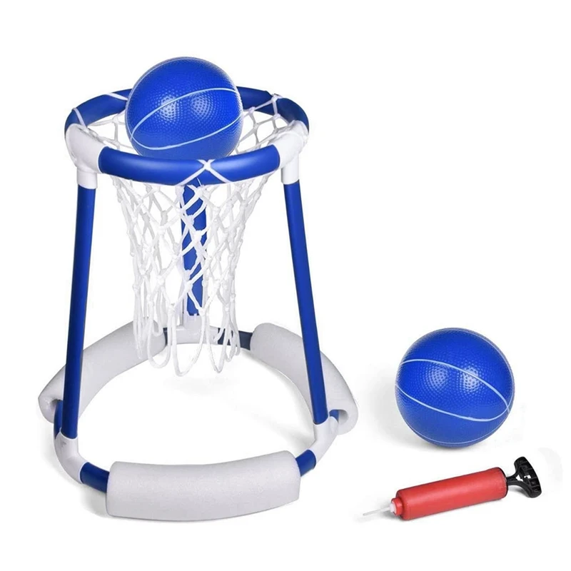 

Floating Pool Basketball Hoop - With 2 Balls And Pump - Water Basketball Hoops Game Pool Toys For Kids Teens And Adults