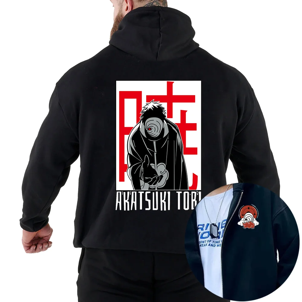 Толстовки с принтом аниме Uchiha Obito повседневные толстовки для пар студентов