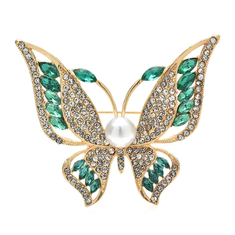 

Wuli&baby Pretty Butterfly Brooches For Women Unisex Rhinestone Insects Party Office Brooch Pin Gifts