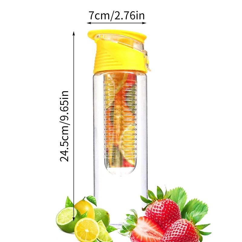 Portable Sport Water Bottles Fruit Infuser Plastic Water Cup Bpa Free 700ml Water Bottles With Filter Juice Shaker Water Cup images - 6