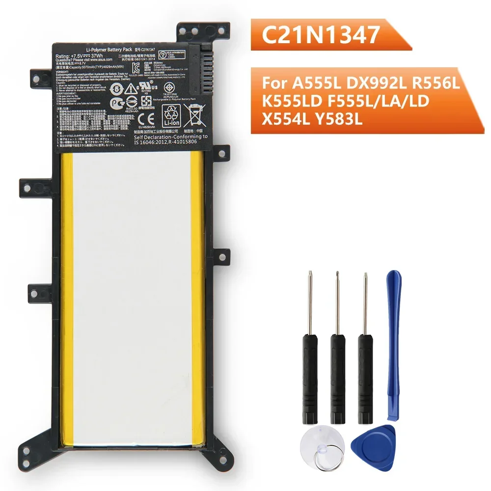 Replacement Battery C21N1347 For Asus x555 x555LA X555LD X555LN A555L Y583L R556L R557L Rechargable 5070mAh