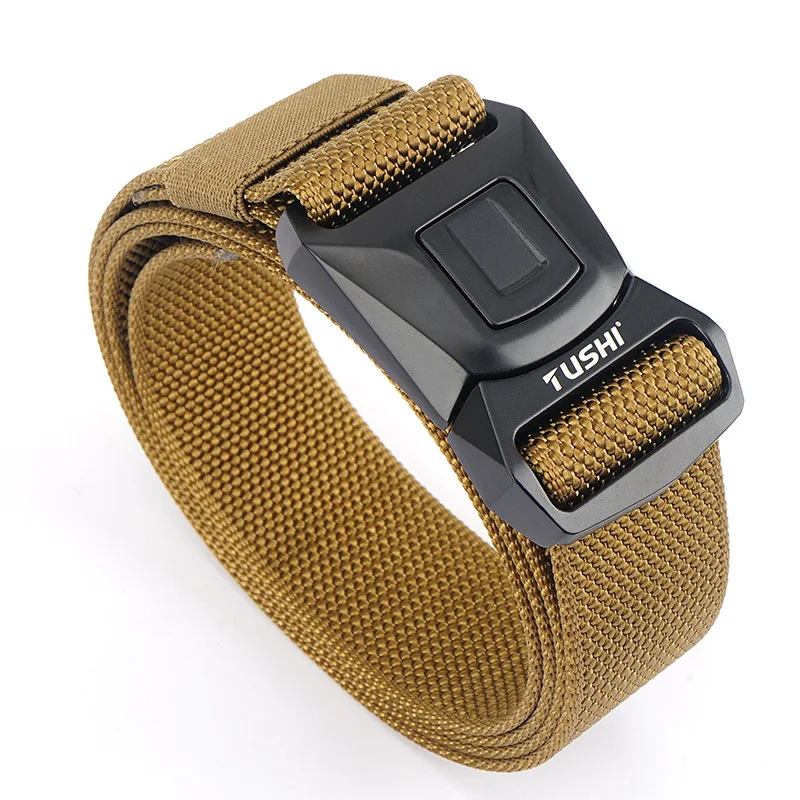 2023 New Safety Buckle Nylon Belt Men'S Tactical Military Training Woven Belt Outdoor Hiking Multifunctional Belt Women'S A3260