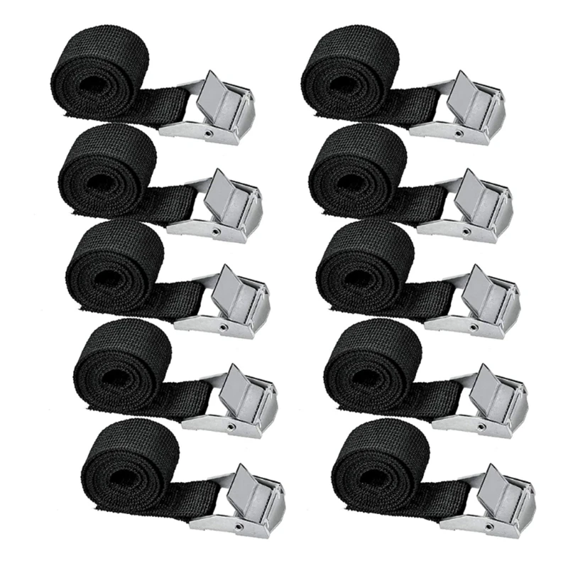 

094D 10Pcs Многоразовые металлические пряжки Ремешок для крепления шнура Багаж связанный веревкой Крепежная лента