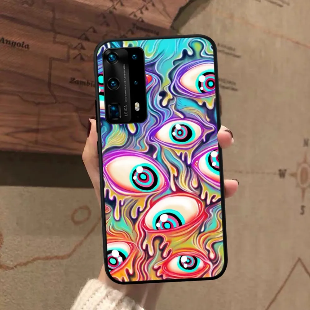 Glitter Acrylic Painting Phone Case For Huawei P 8 9 10 20 30 40 50 Pro Lite Psmart Honor lite 70 Mate 20lite