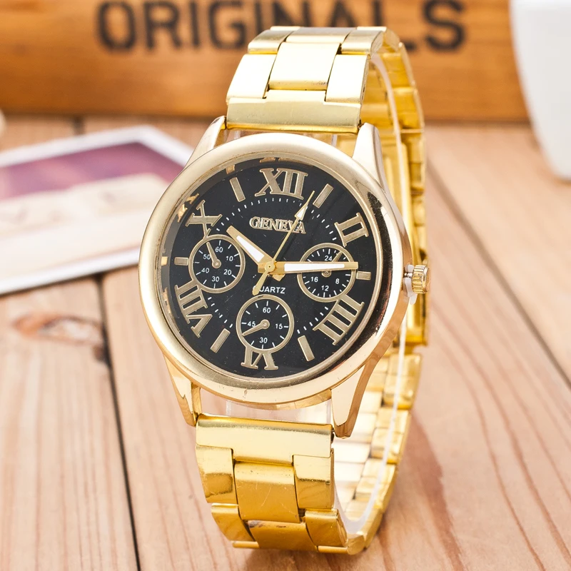 new brand 3 eyes silver geneva casual quartz watch women stainless steel dress watches relogio feminino ladies clock hot sale free global shipping