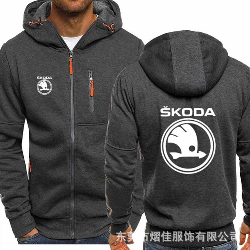 

2022NEW fashion men's Spring New motorcycle SKODA Hoodie cotton casual zipper men's Hoodie