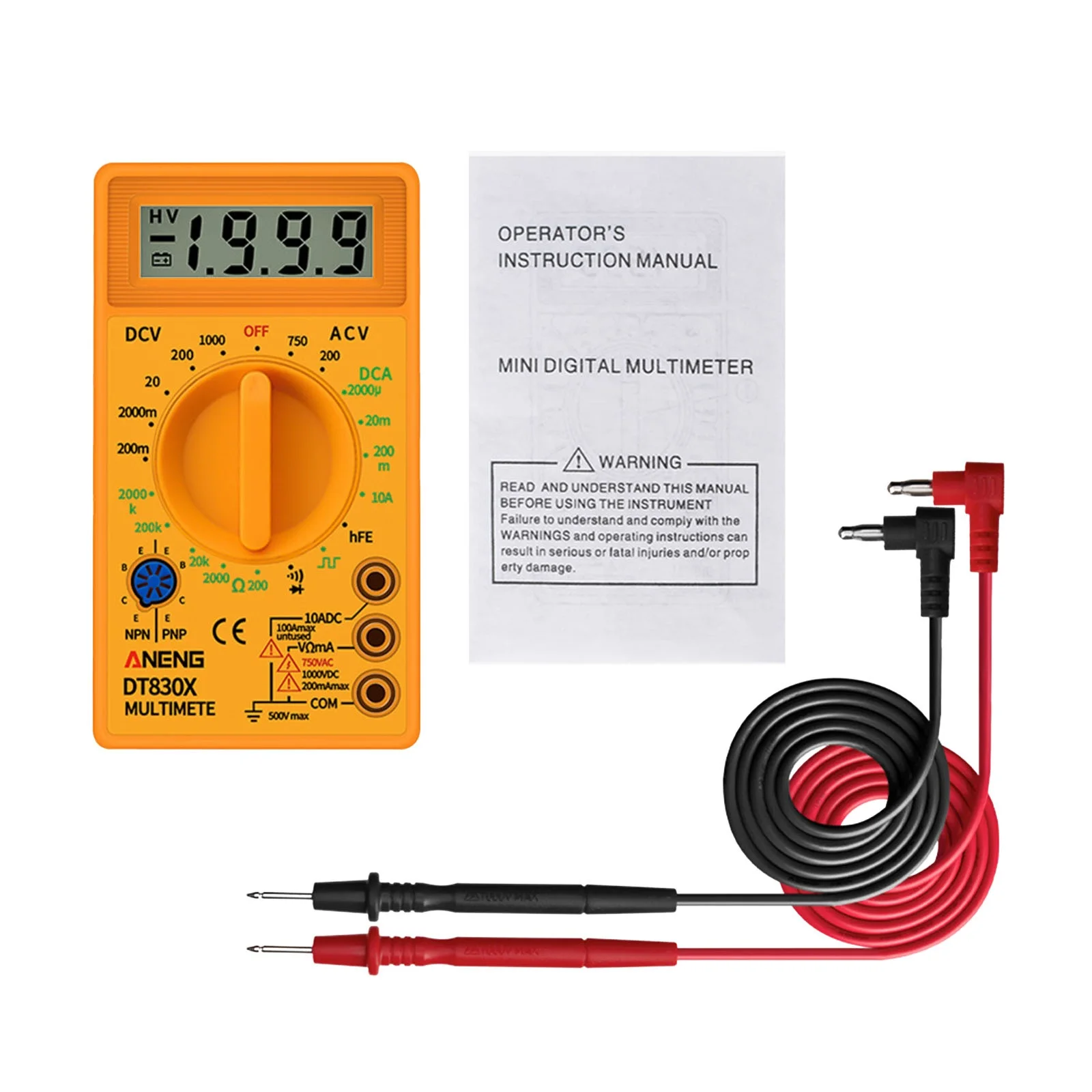 Цифровой мультиметр DT830X, ЖК-дисплей, AC/DC, On-off, зуммер, настольный тестер электрика, ABS, 200-750 В, мультиметр, Электрический измерительный инструмент
