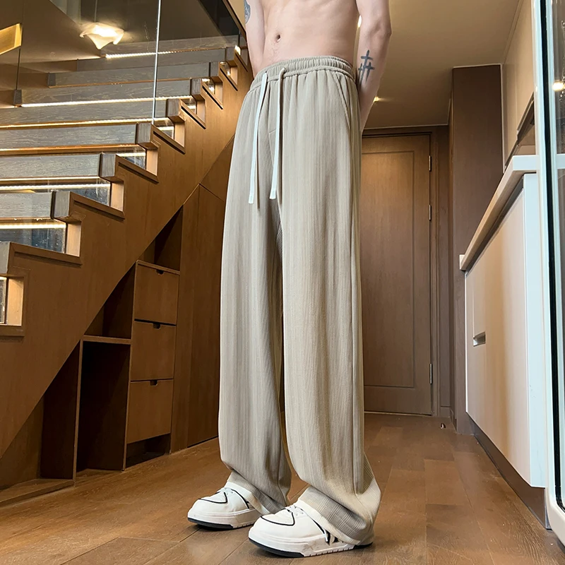 Брюки мужские с широкими штанинами повседневные модные штаны оверсайз прямые