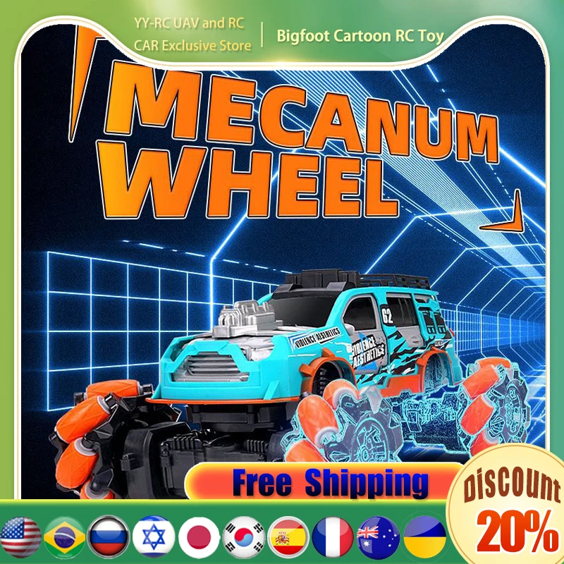 

Cartoon RC Toy Vehicle UJ99-W03 Mecanum Wheel Car Gesture Sensor Electric Car Drift 2.4GHz 4WD Rotation Precise Control