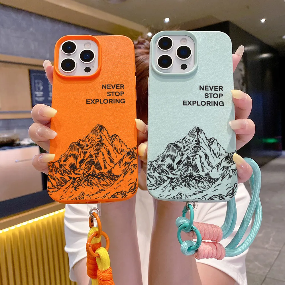 Фото Силиконовый чехол для iPhone 17, 16, 13, 12, 11, 15, 14 Pro Max, XR, 14, 15, 16 Plus, Air, противоударный, матовый, в стиле Adventure Mountain, INS-дизайн №5