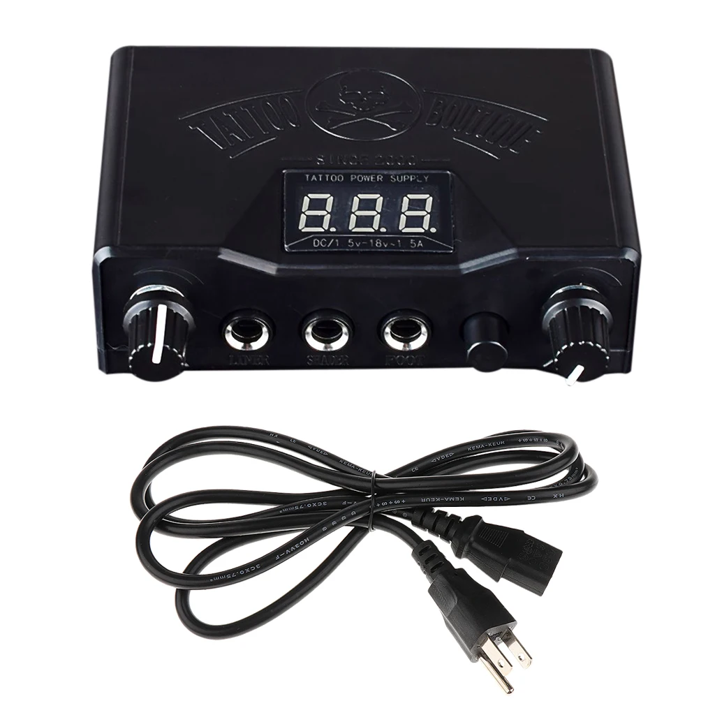 

Bl k LCD Digital Display Tattoo M hine Power Supply Makeup US Plug