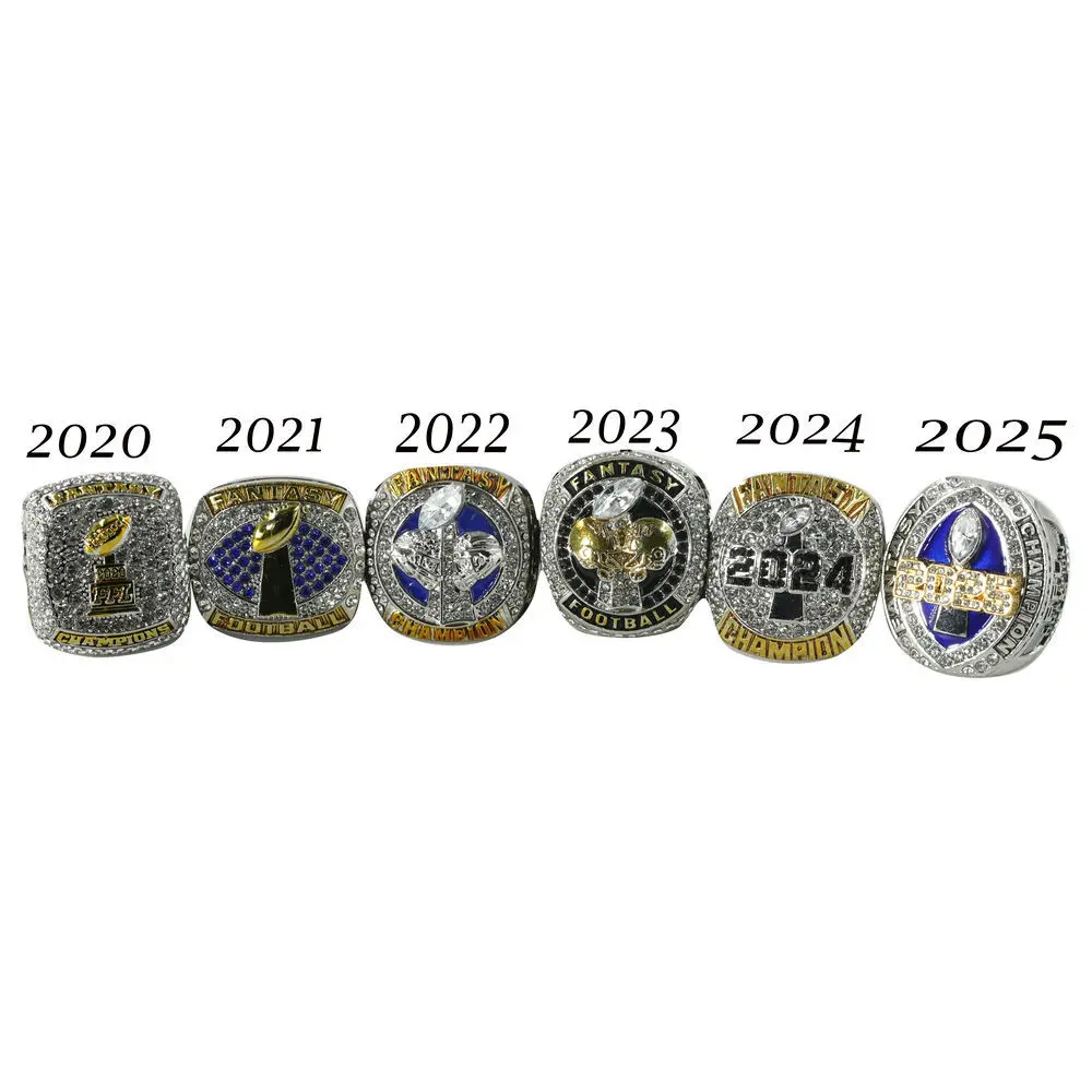 Фото 2020-2025 6 шт. кольцо чемпионата фэнтези-футбола FFL WINIER трофей приз для фанатов мужские памятные подарки №1