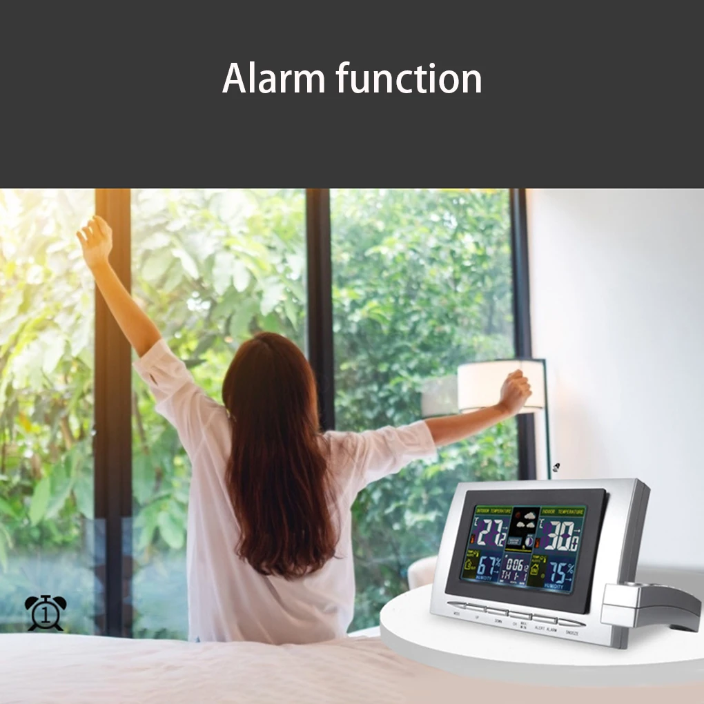 

Thermometer Accurate Hygrometer Home Hotel Bedroom Study Living Room Temperature Humidity Meter Clock with Bracket