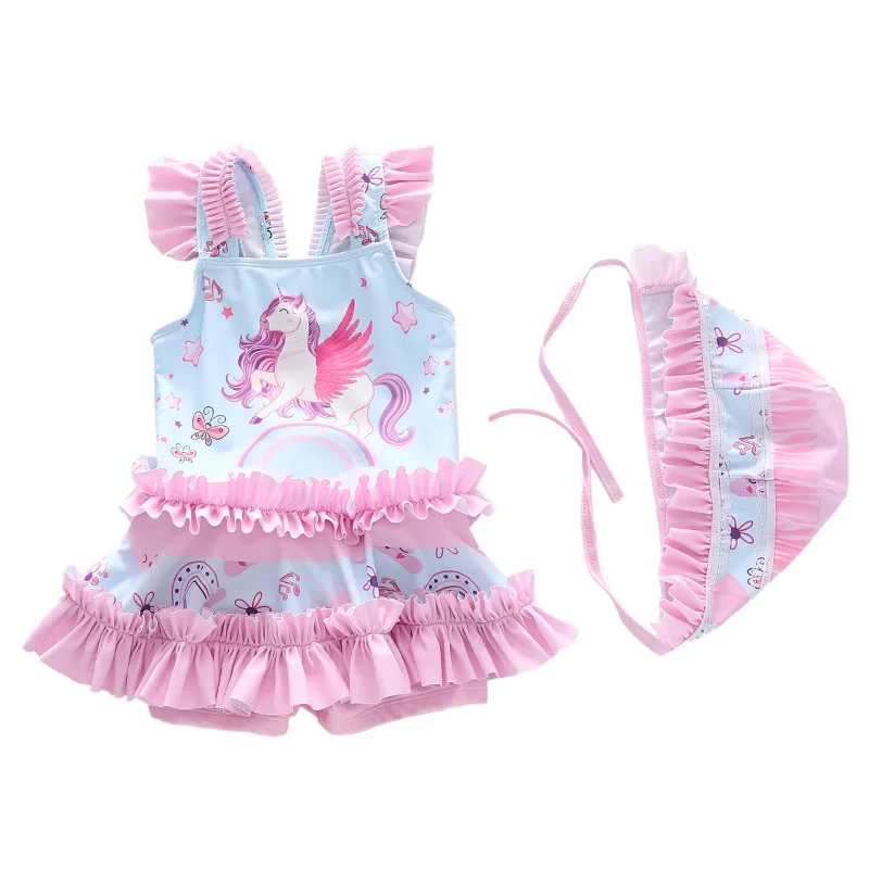 HappyFlute цельный кружевной купальник в стиле принцессы с принтом единорога и