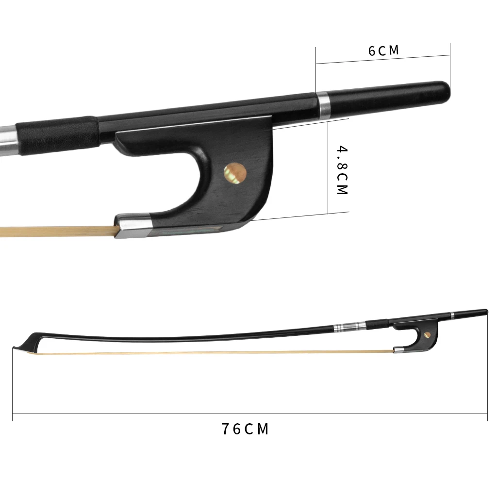 NAOMI 3/4 Upright Double Bass Bow Carbon Fiber Stick German Bow Natural Mongolia  Bow Hair Well Balanced Fast Response
