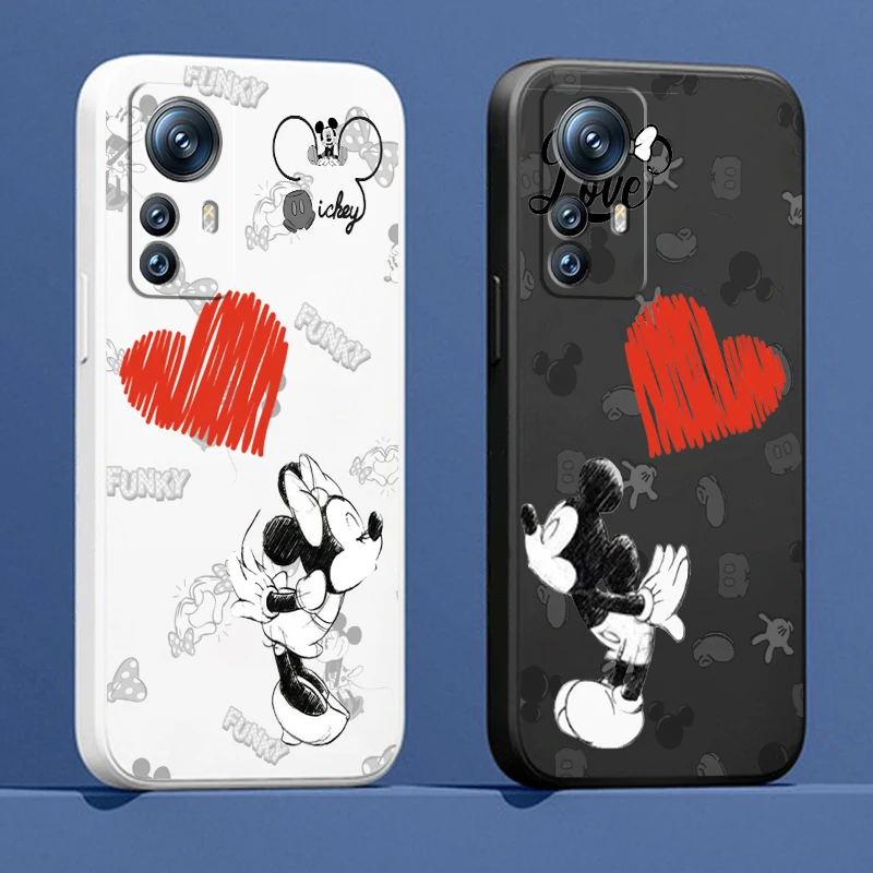 

Phone Case For Xiaomi Mi 13 12S 12 12X 12T 11i 11T 11 10 10S 10T Pro Lite Ultra 5G Mickey Minnie Disney Anime Liquid Rope