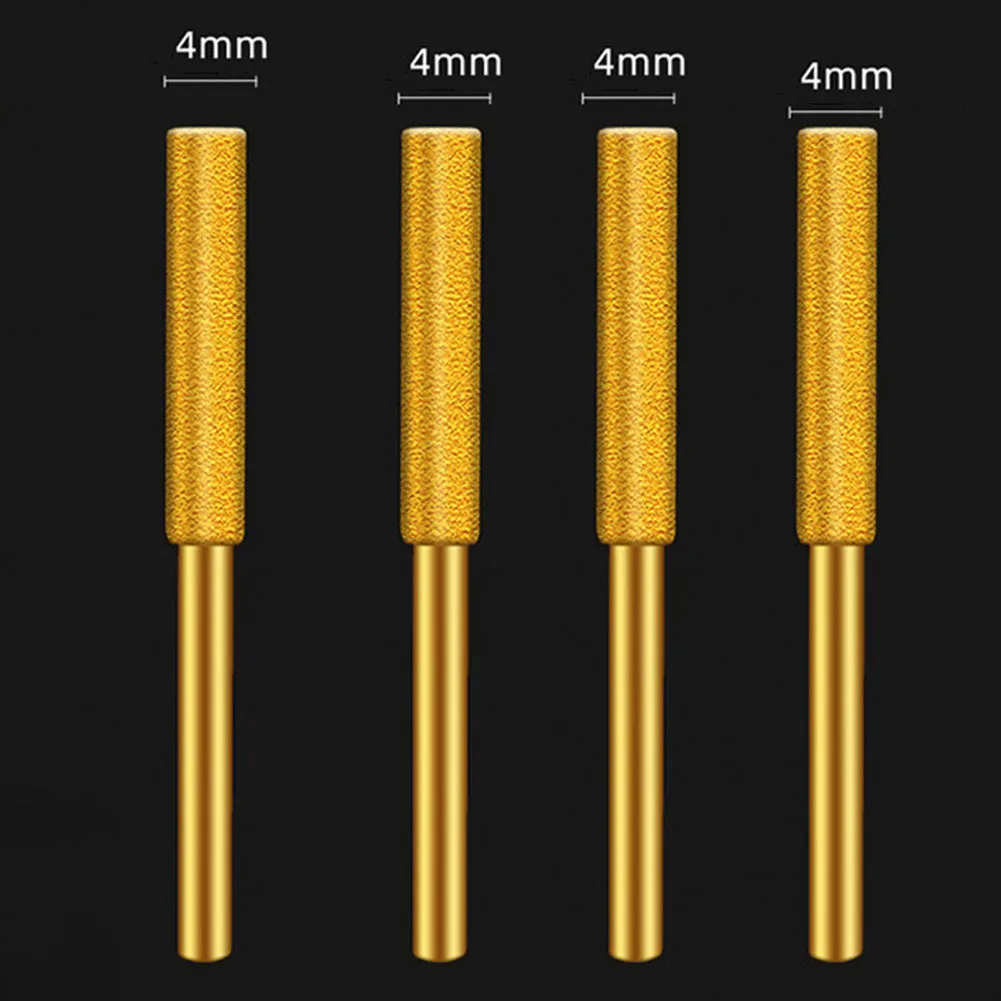 4 шт., 4,0/4,8/5,5 мм, цилиндрические заусенцы с покрытием, точилка для бензопилы, каменный напильник, заточка цепи, наборы шлифовальных инструментов для резьбы