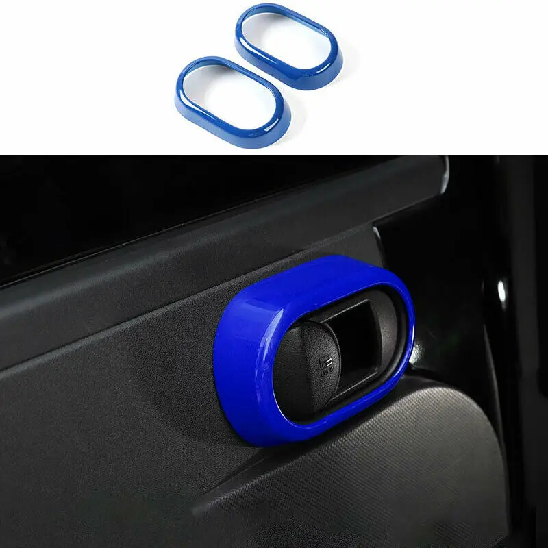 

For 2007-2009 2010 Jeep Wrangler JK 2DR ABS Blue Inner Door Handle Frame Trim
