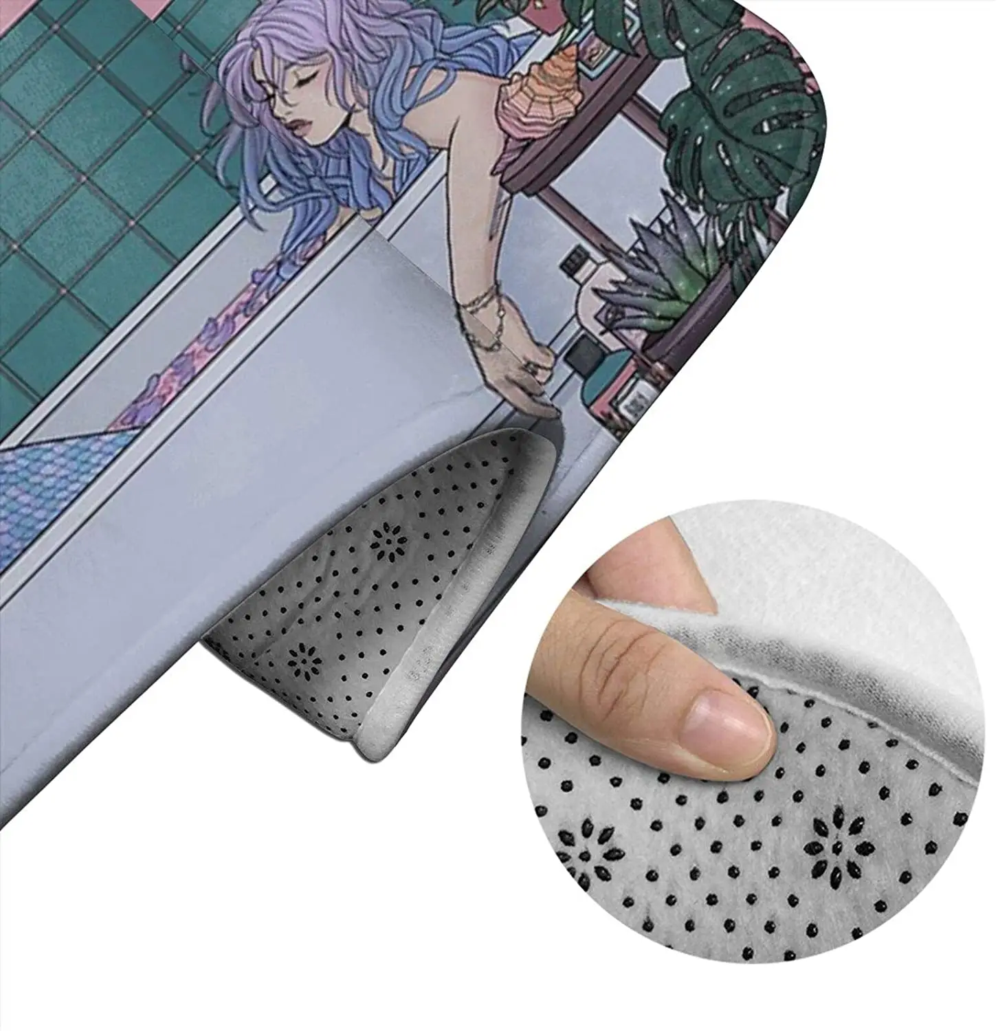 

Urban Mermaid Bathroom Mat Sets 3 Piece Set Rugs Memory Foam Mat Set Toilet Seat Cover Bath Mat Lid Cover