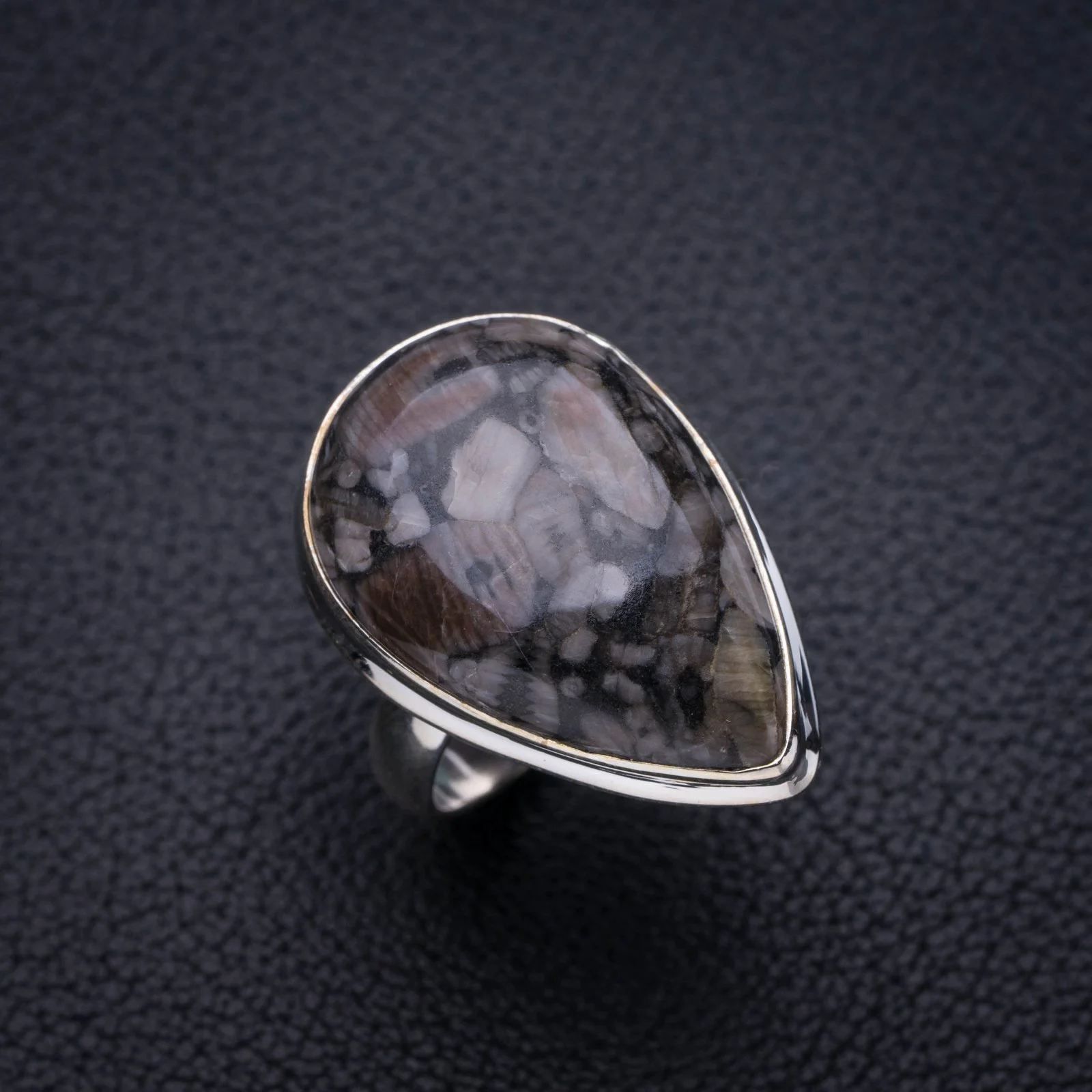 

StarGems Natural Jasper Handmade 925 Sterling Silver Ring 8.5 E8030